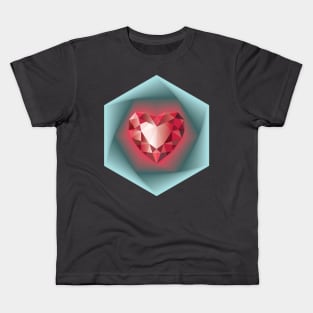 Ruby heart and Diamond soul pattern Kids T-Shirt